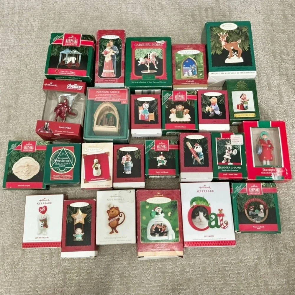 Hallmark Keepsake Christmas Ornament Mixed LOT of 25 Pieces Reindeer Mice Bears